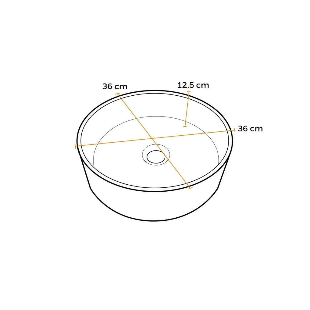Ovalín de Loza (323-G) Mod. Circular Blanco C/Dorado 36X36X12 - Fratelli