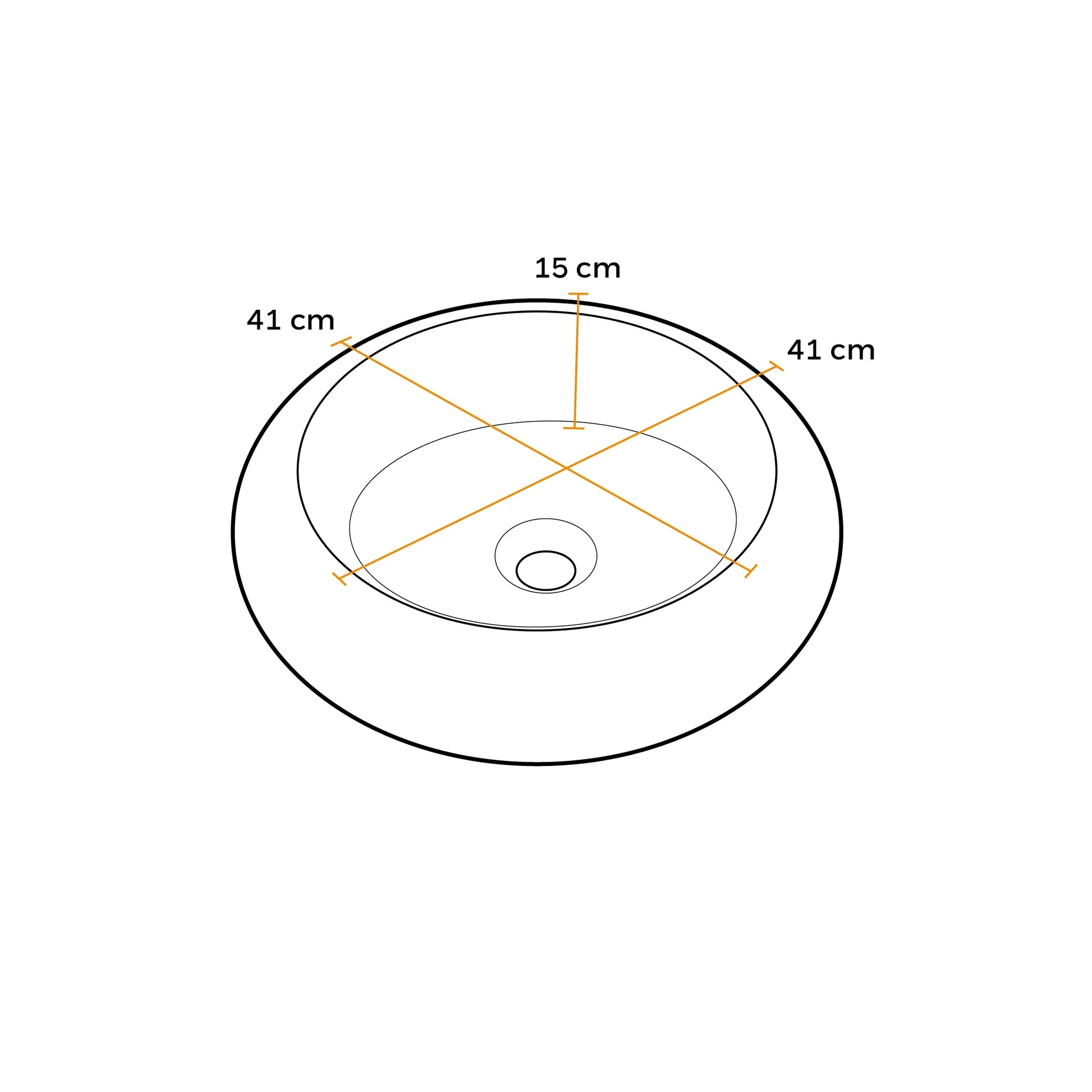 Ovalín de Loza (238) Mod. Circular Blanco C/Dorado 41X41X15 - Fratelli