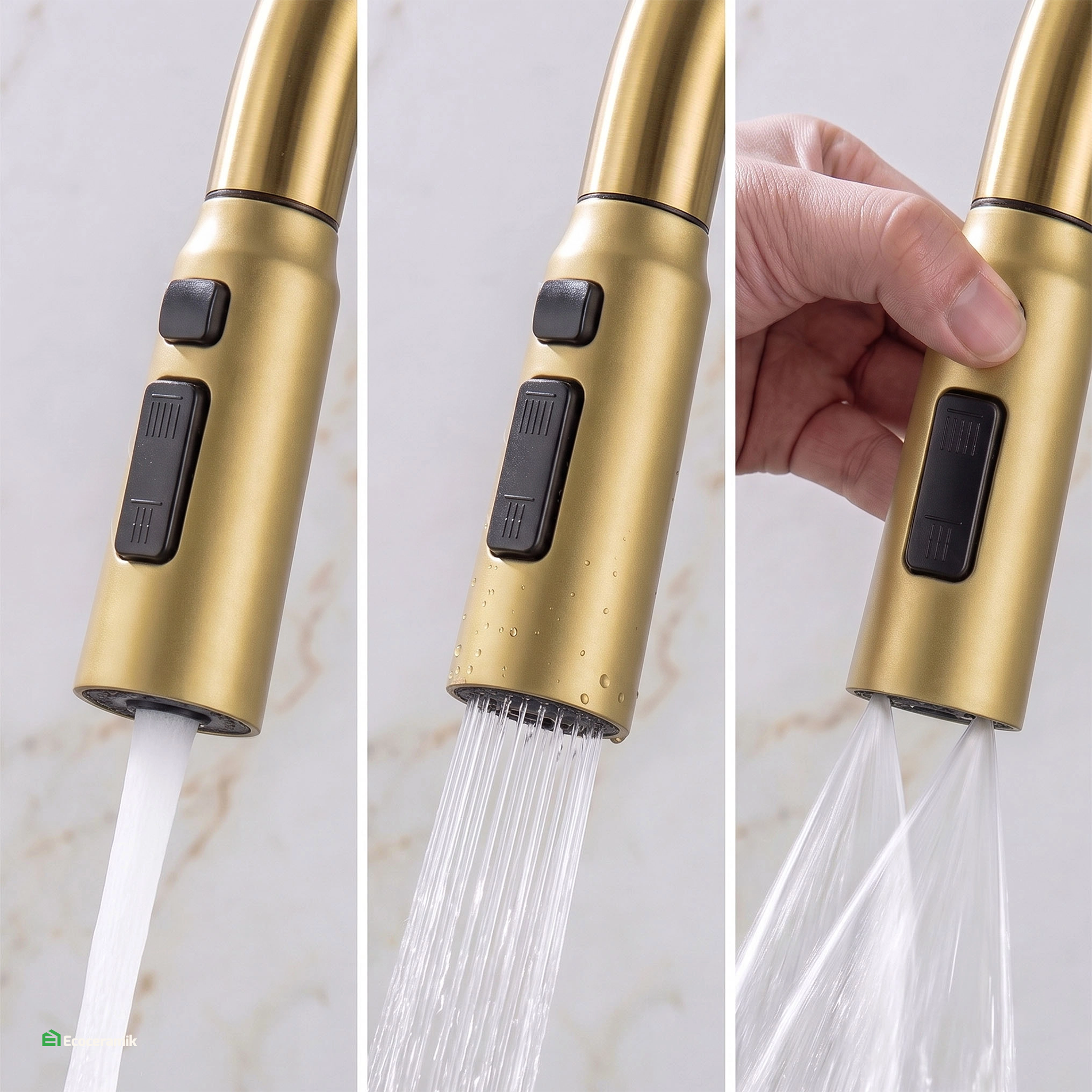 Lavadero de cocina Multifuncional 7 teclas MAX ACERO SUS 304 c/Dorado - Premium