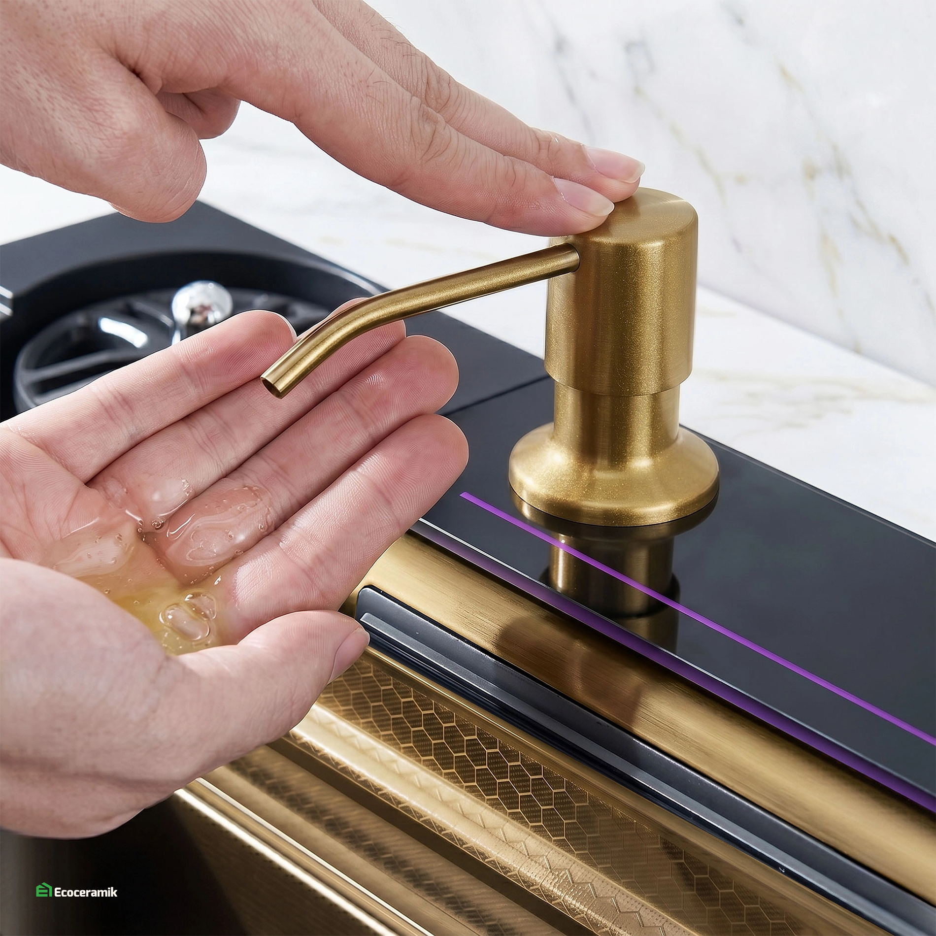 Lavadero de cocina Multifuncional 7 teclas MAX ACERO SUS 304 c/Dorado - Premium