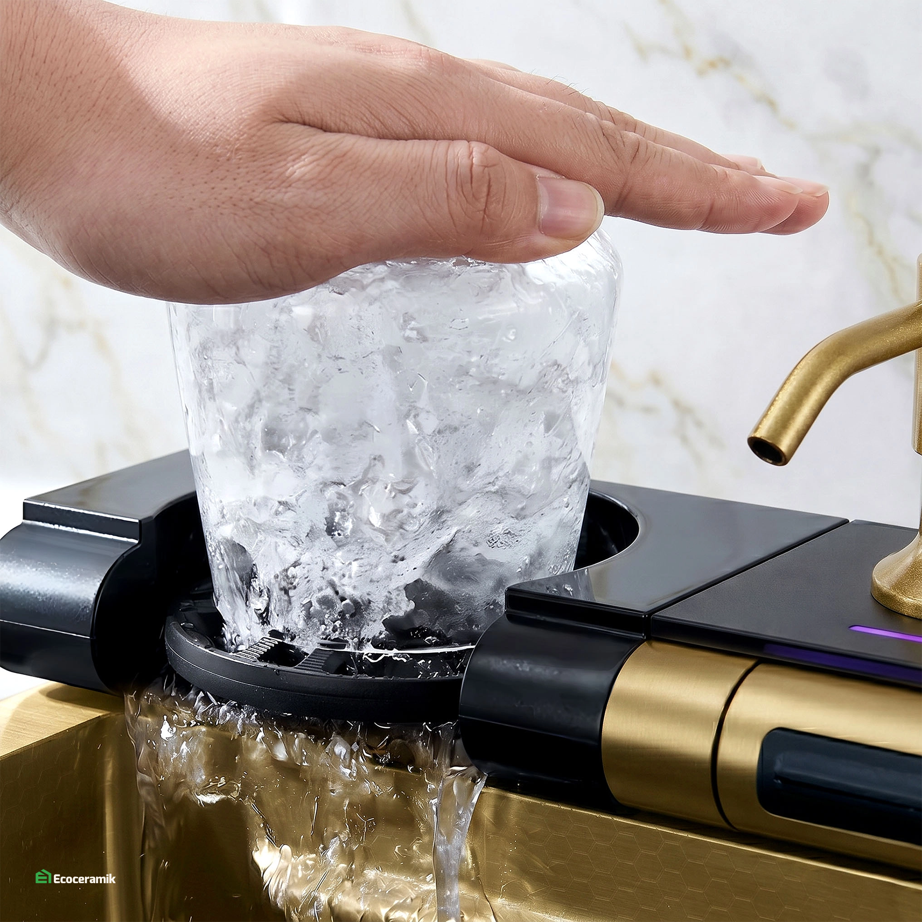 Lavadero de cocina Multifuncional 7 teclas MAX ACERO SUS 304 c/Dorado - Premium