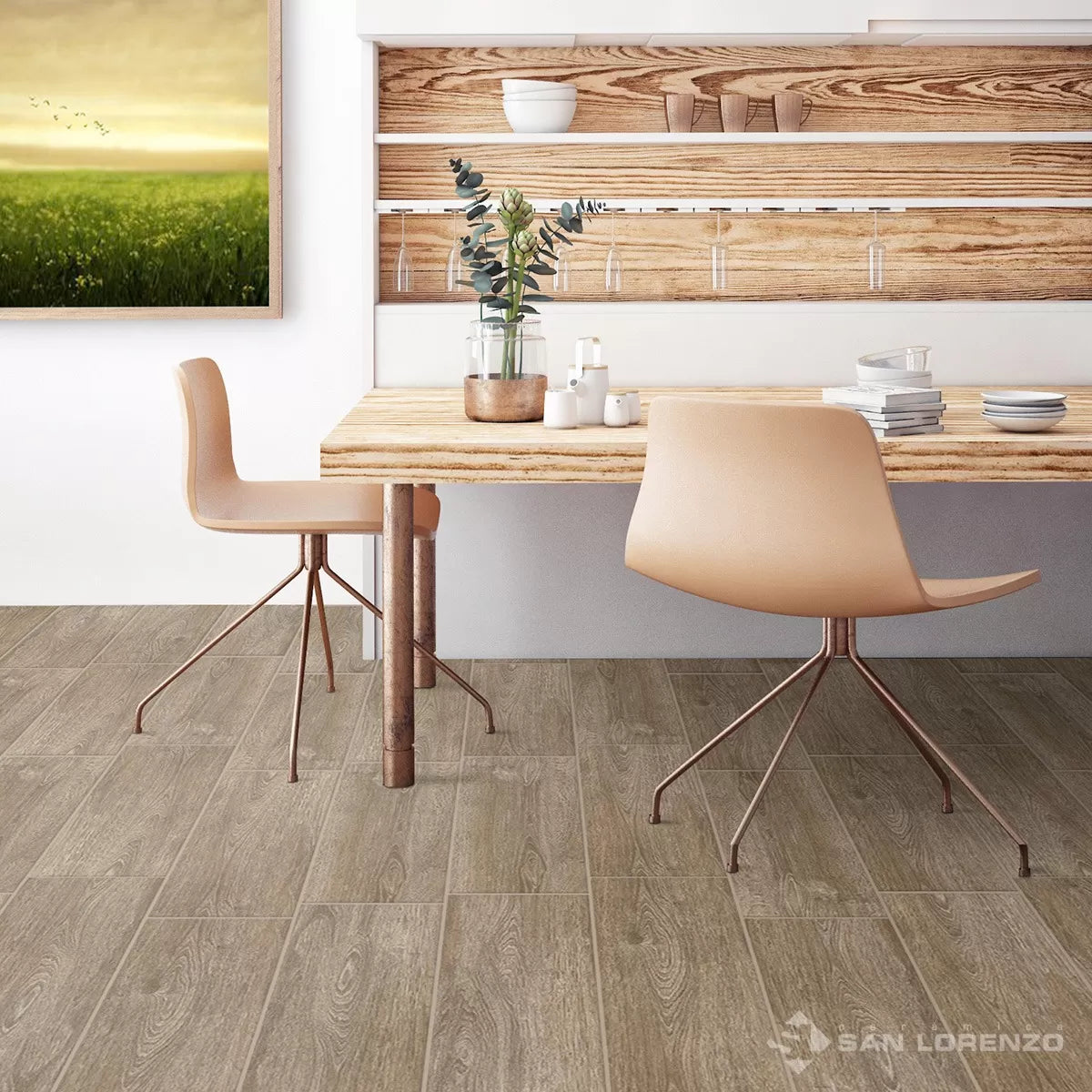 Cerámica Marrón Maderado 20X61cm Premium Nut / m2