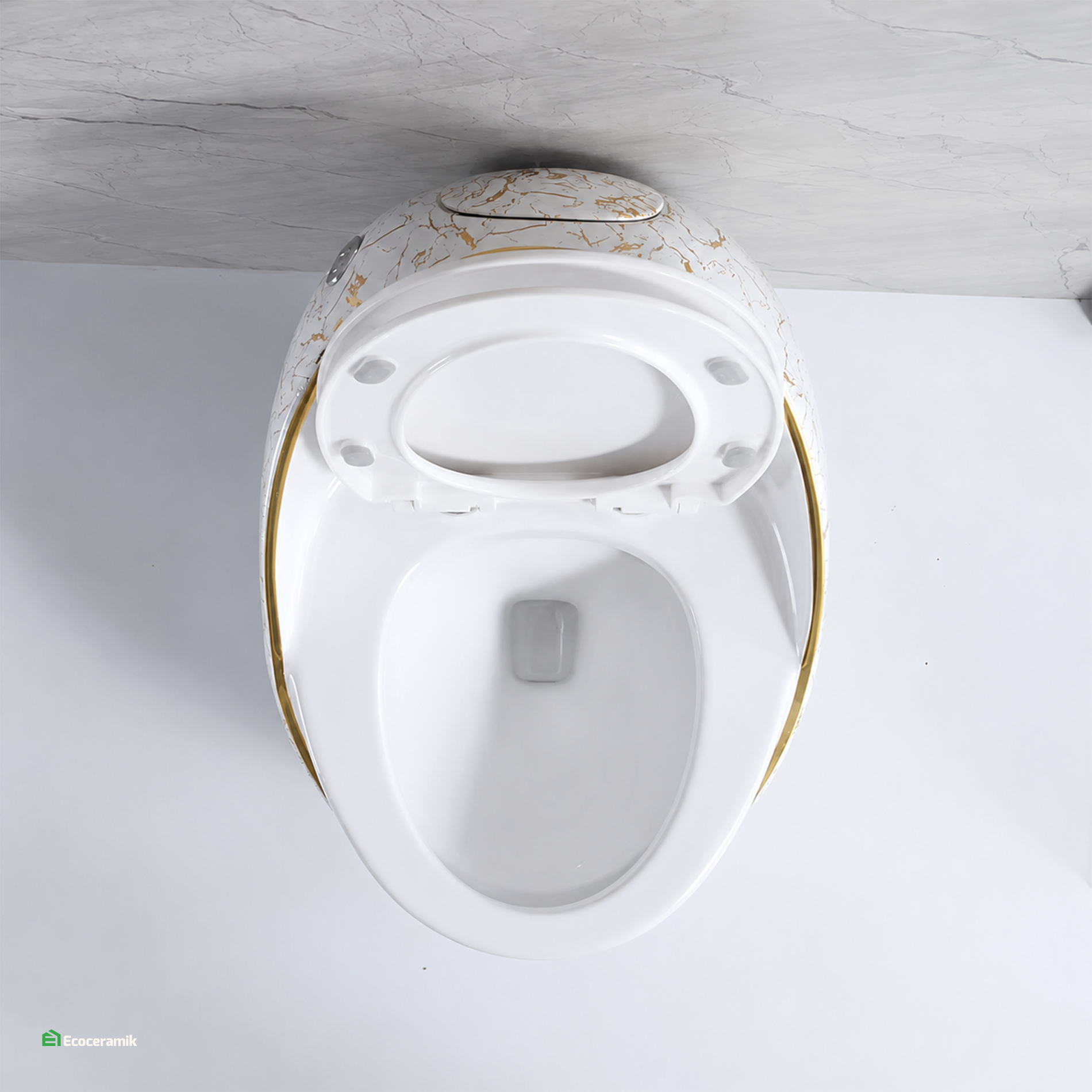 Inodoro One Piece Páris Blanco Gold – Modelo Huevo Siamés - Premium
