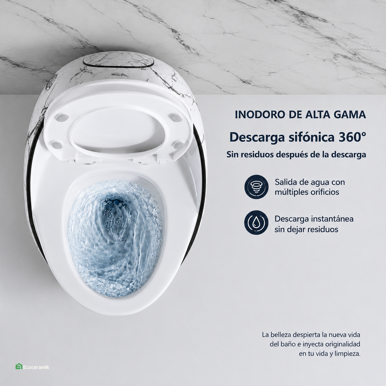 Inodoro One Piece Páris Blanco Black – Modelo Huevo Siamés Premium