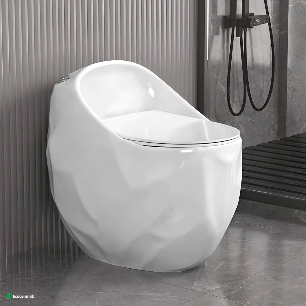 Inodoro one piece Rocoso Blanco - Modelo Huevo Premium