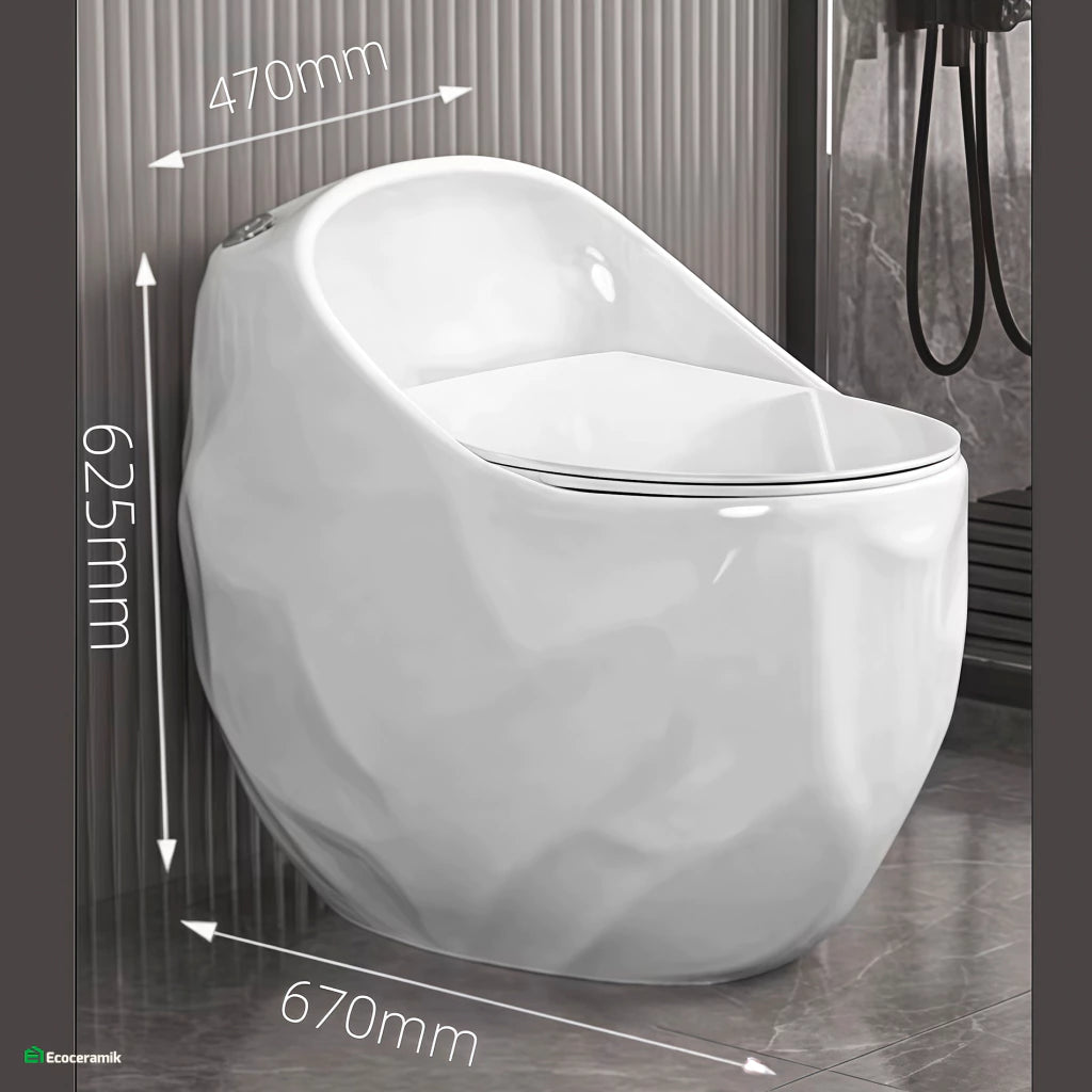 Inodoro one piece Rocoso Blanco - Modelo Huevo Premium
