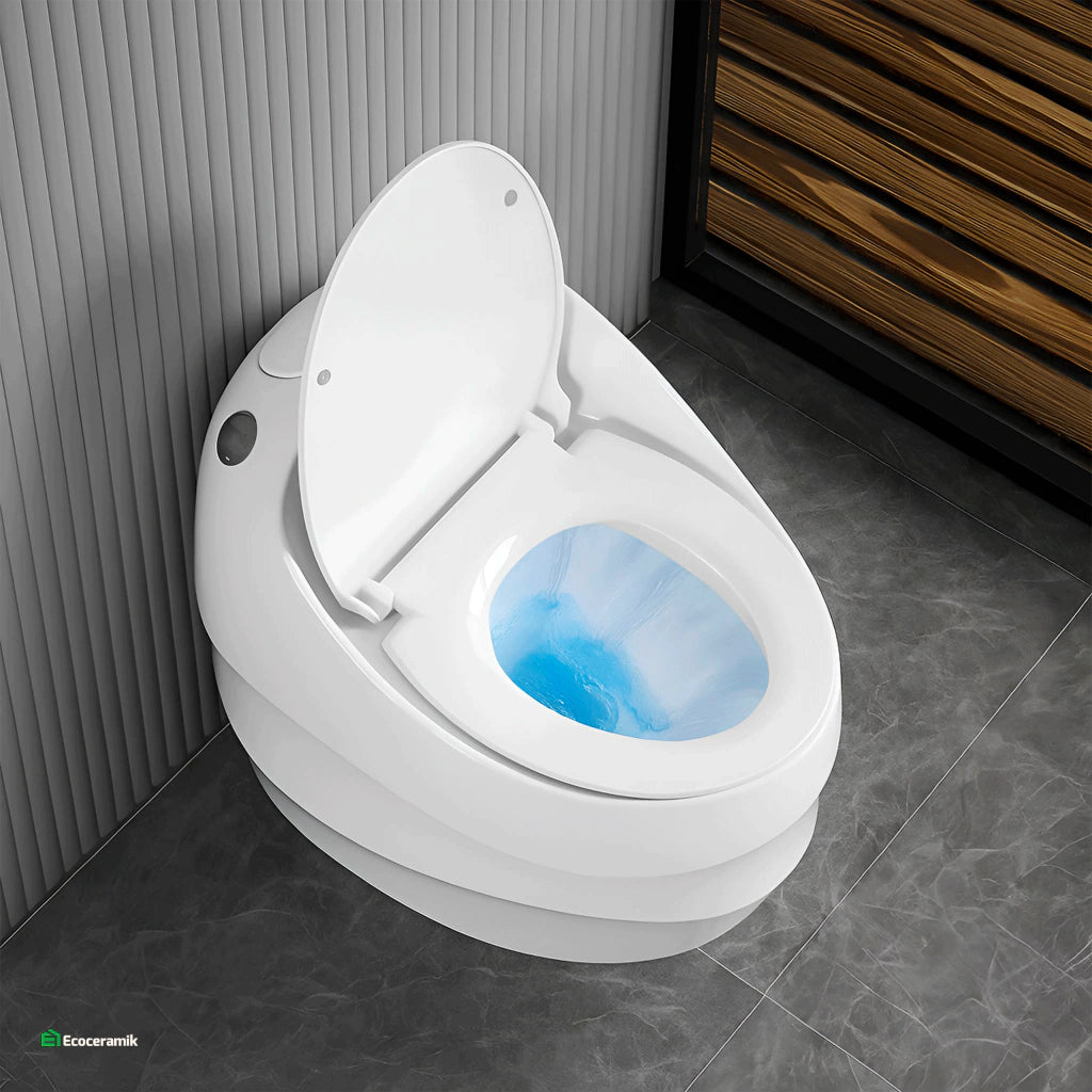 Inodoro One Piece Praga Blanco – Modelo Huevo Ondas - Premium