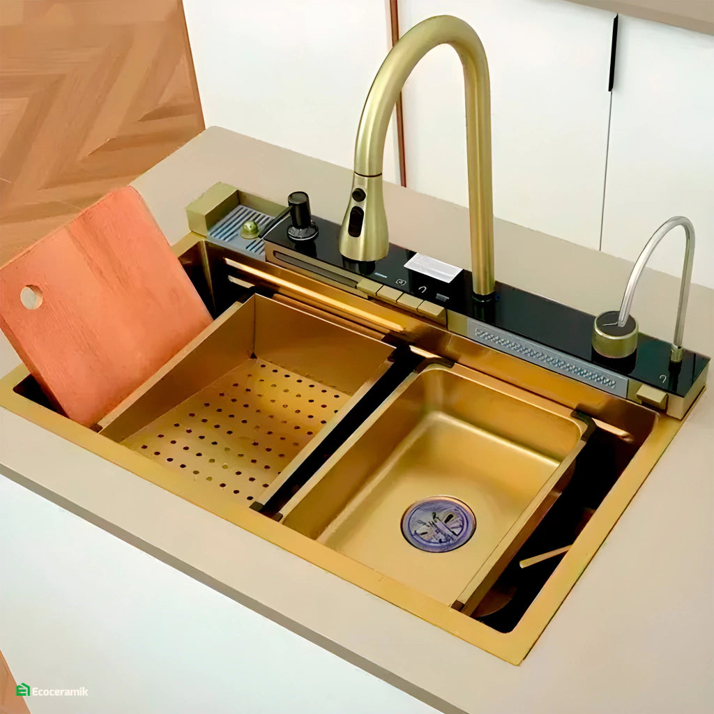 LAVADERO MULTIFUNCIONAL DE COCINA 5 TECLAS DE ACERO INOXIDABLE GOLD BASIC