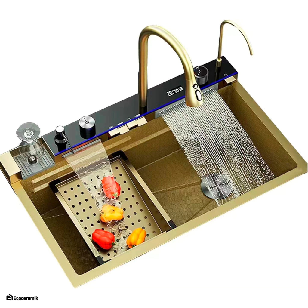 LAVADERO MULTIFUNCIONAL DE COCINA 5 TECLAS DE ACERO INOXIDABLE GOLD BASIC