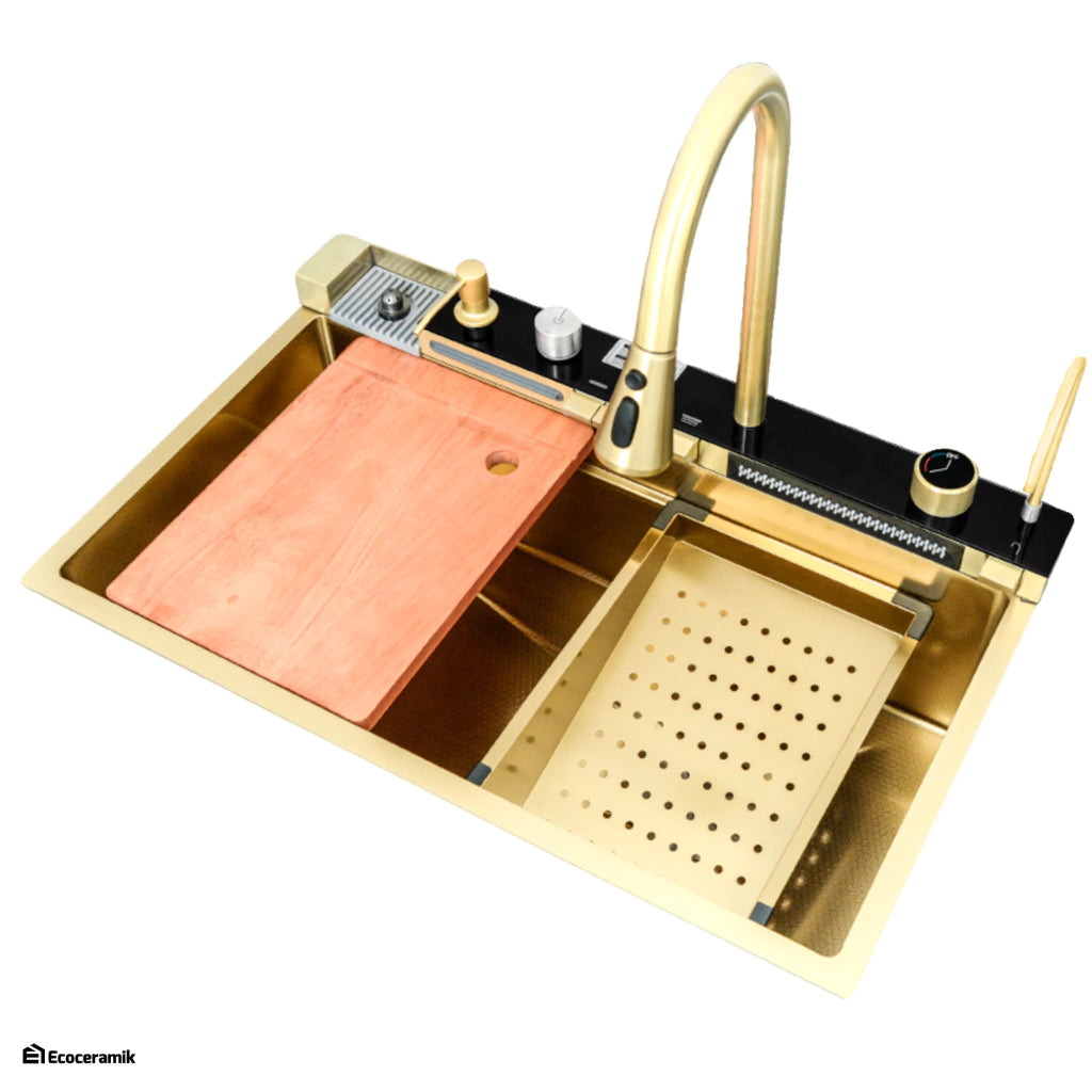 LAVADERO MULTIFUNCIONAL DE COCINA 5 TECLAS DE ACERO INOXIDABLE GOLD BASIC